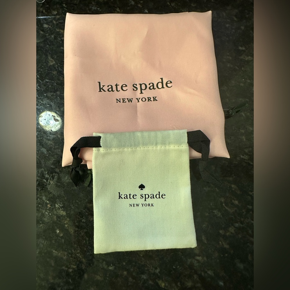 2 Kate Spade Drawstring Dustbags, 18x17.5 and 4.5x5.